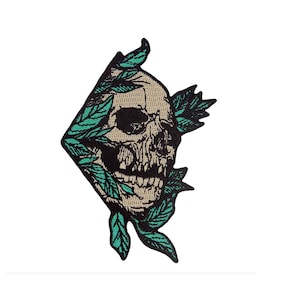 Embroidered Rock and Roll Skull Patch Iron on/Sew On  Jacket