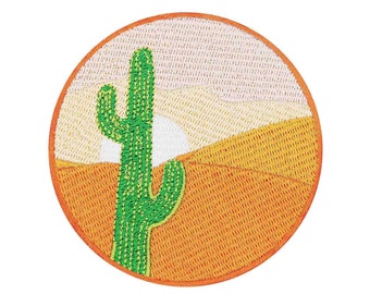 Cactus dans le désert Fer brodé / Coudre sur patch Cloth Applique