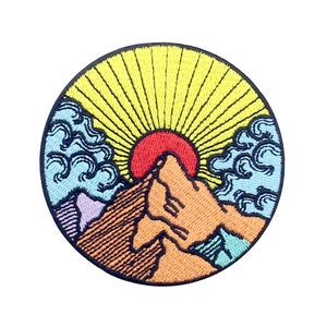 Sunrise From Montain Embroidered Iron on Patch
