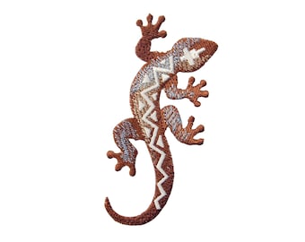 Fer de lézard de silhouette sur le patch appliqué/brodé