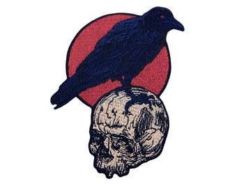The Raven On the Skull  Fashion Skull patch Iron on