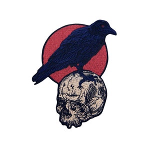 Il corvo sul teschio Toppa da stirare alla moda con teschio
