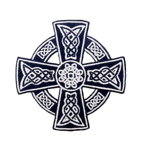 Celtic Cross Irish GothTattoo Druids Wicca Pagan Embroidered Sew/Iron On Patch Badge