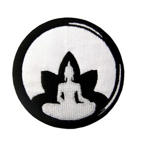 Insignia bordada de Buda, desde el nacimiento hasta la muerte, budismo Zen, para planchar y coser