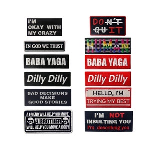 Embroidered Words Phase Saying Patches Iron on/Sew on Jacket Bag Hat