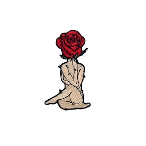 Woman Rose with Thorns Iron Sew On Patches Badges Appliques