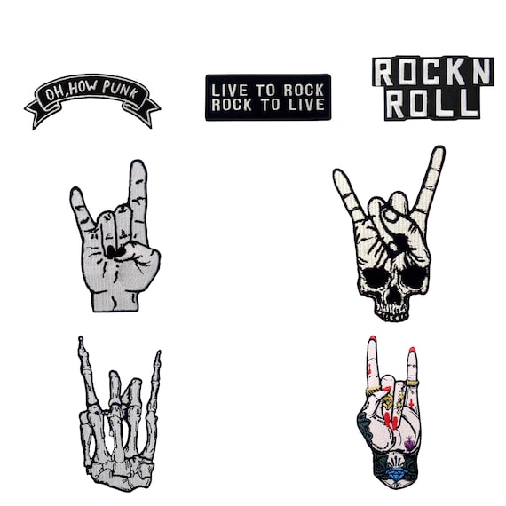 Punk Rock and Roll Skeleton Finger Heavy Metal Music Hand Punk Rock and Roll Skeleton Finger Heavy Metal Music Hand