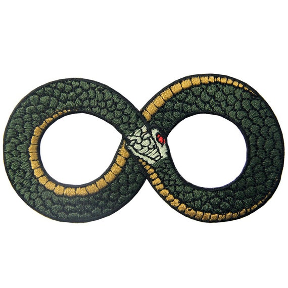 Ouroboros the Infinity Symbol Embroidered Snake Applique Iron on