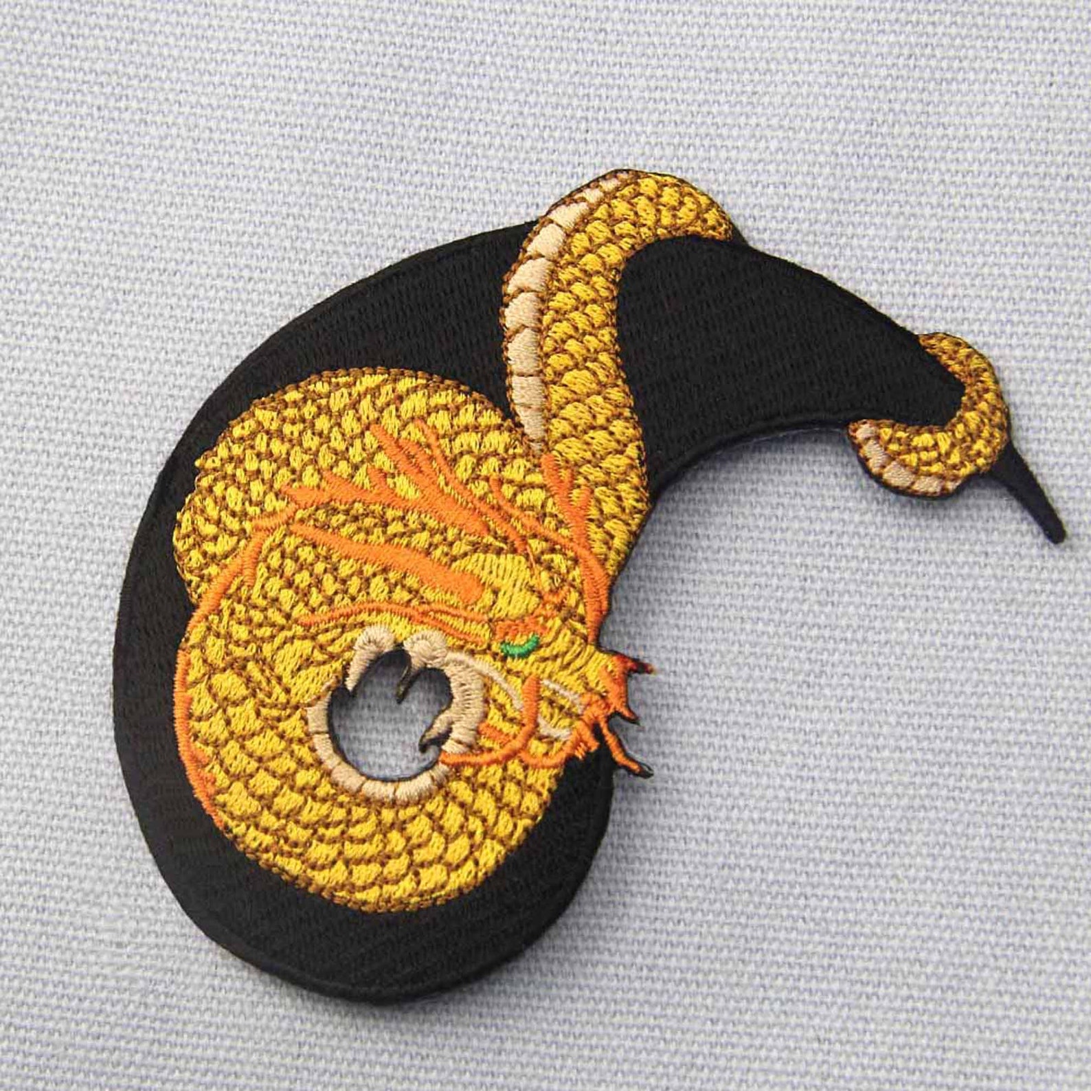 Dragon Yingyang Tao Taoism Patch Embroidered Applique Sewing Etsy UK