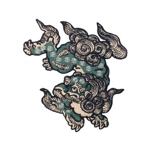 Komainu Guard dog Patch  Applique Embroidery  Iron on Patch Sewing