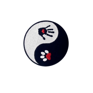 Dog And Human Ying Yang Iron on/Sew on Patch