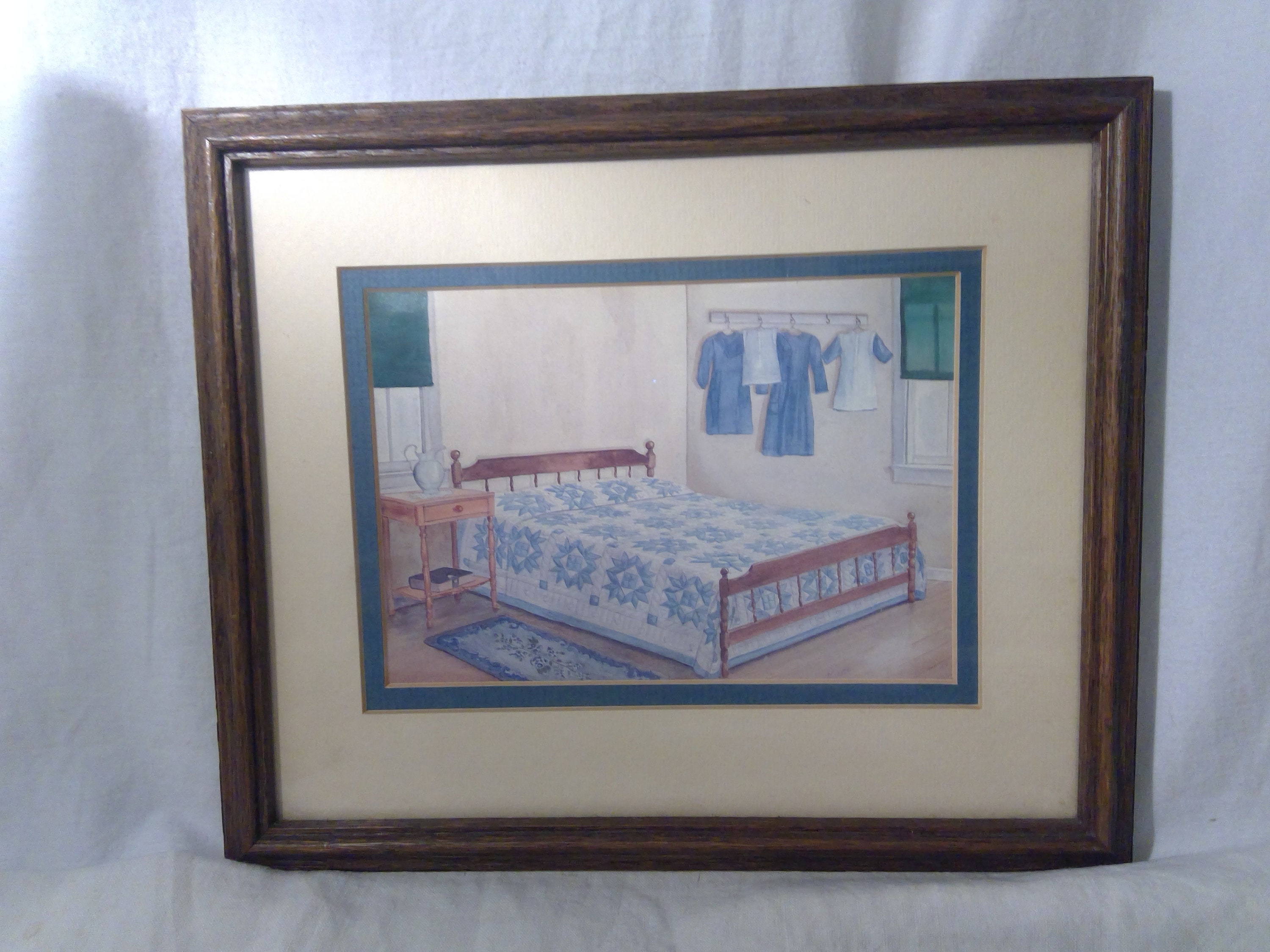 Quilt Art Print by Susie Riehl Dated 1988 Blue Etsy