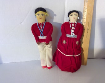 Antique Native American Navajo Man and Women Cloth Doll