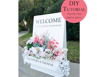 Downloadable Tutorial: Flower Box Welcome Sign, DIY Bloom Box, Make Your Own Flower Box Wedding Sign, Step by Step Instructions With Photos