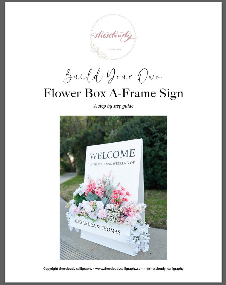 Downloadable Tutorial: Flower Box Welcome Sign, DIY Bloom Box, Make Your Own Flower Box Wedding Sign, Step by Step Instructions With Photos image 2