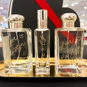 Custom Calligraphy Engraved Perfume Bottle, Wedding Gift (Engraving Only)