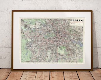 Berlin Map Vintage, Berlin Map, Berlin Map Print, Old Map of Europe, Berlin Art, Berlin Print, Berlin Wall, Berlin Poster, Berlin Wall Piece