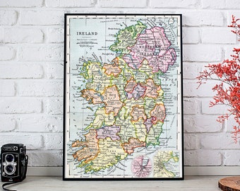 Ireland Irland Map Karte Blechschild Schild 3D geprägt Tin Sign 20 x 30 cm 