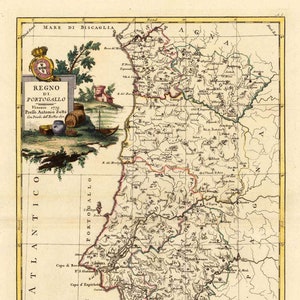 Portugal Kaart, 1775, Oude Kaarten, Oude Wereldkaart, Digitale Oude WereldKaart, Antieke WereldKaart, Uitstekende Kaart, Antieke Kaart, Oude Kaart