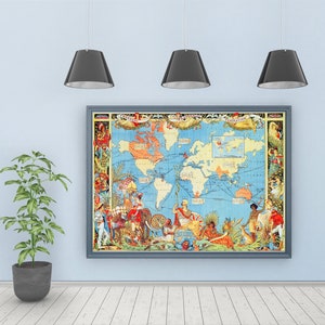 Old World Map, Digital Map Print, Vintage Map, Vintage Map Print, Ancient Maps, Old Maps, Old Map Print, Antique Map, Poster Map 1886