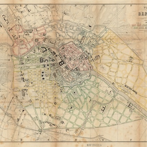 Berlin Map, Old Berlin Map, Berlin Map Print, Old Map of Germany, Berlin Stadtplan, Berlin Print, Map of Berlin, Berlin Stadtkarte, 1853