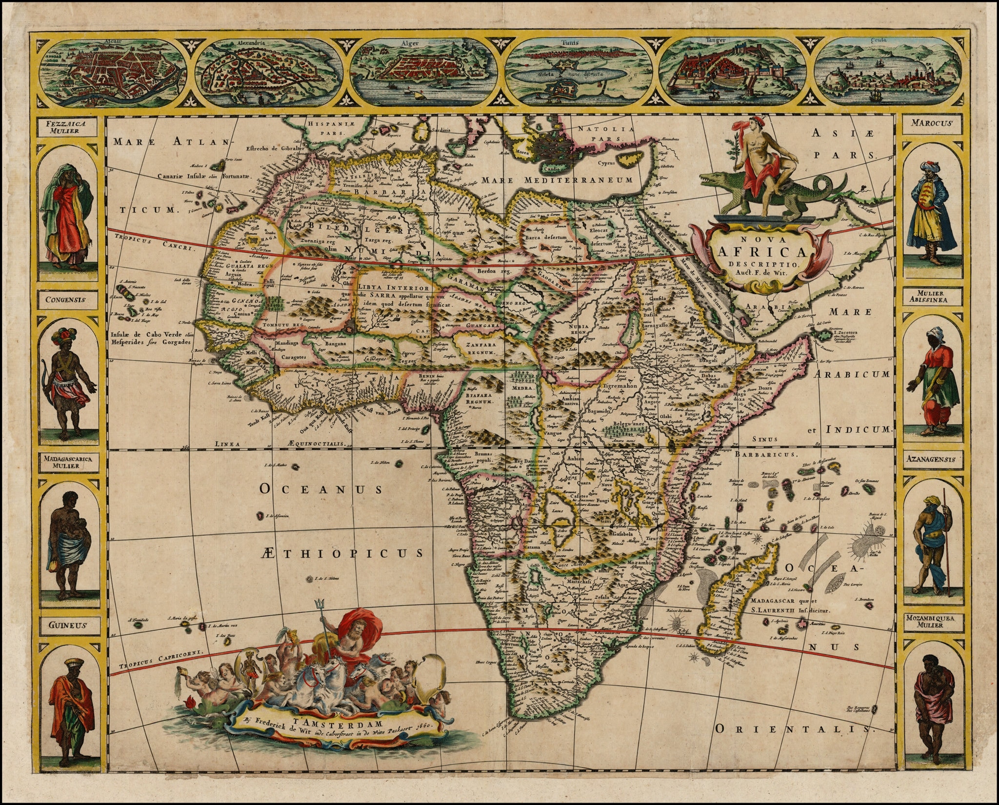 Old Map of Africa, Africa Map, Digital Map Print, Vintage Map, Vintage Map Print, Ancient Maps, Old Map Print, Antique Map, Poster Map, 1660
