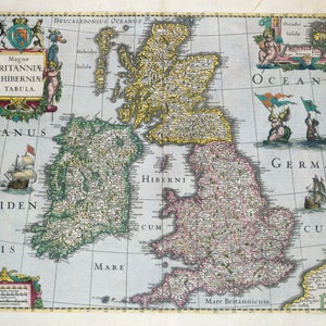 Karte von Großbritannien, Karte von England, Landkarte von England, Alte Landkarte Europas, Antike Weltkarten, Antike Landkarten, 1661, Alte Weltkarte, Digitale Weltkarte