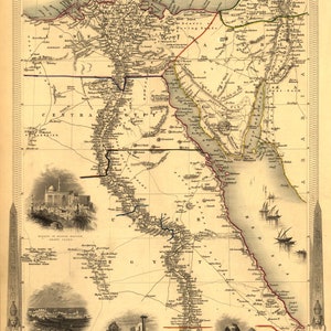 Mapa do Egito, Mapa do Egito, Mapa Antigo do Egito, Impressão de Mapa Vintage, Mapas Antigos, Mapas Antigos, Mapa Vintage, Impressão de Mapa Antigo, Mapa Antigo, Mapa de 1851