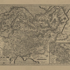 Old Map of Russia, Old Russia Map, Map of Russia, Printable Download, Russia Map, Large Russia Map, Antique Map, 1606