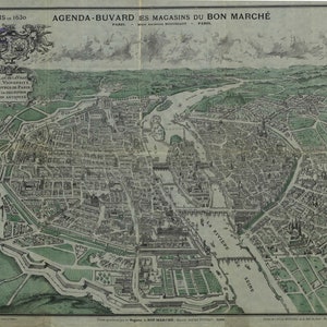 Mapa de París, Mapa de París, Decoración de París, Arte del Muro de París, Impresión de París, Cartel de París, Arte de París, Mapa de Francia, Francia Impresión de mapas, 1630