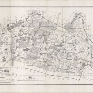 Mapa de Londres, Mapa de Londres, Mapa da Grã-Bretanha, Mapa da Inglaterra, Mapa do Reino Unido, Plano de Londres, Impressão de Londres, Cidade de Londres, Cartaz de Londres, Londres