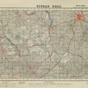 Ciudad Real Map, Map of Ciudad Real, Ciudad Real, Plano de Ciudad Real, Mapa de España, Mapa Antiguo de España, Old Spain Map, Map of Spain