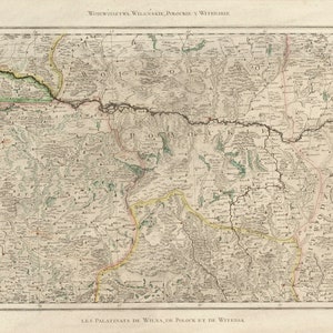 Old Map of Poland, Rizzi Zannoni, Carte de la Pologne, Wilno Map, Vilnius Map, Polock Map, Witebsk Map, Viciebsk Map, Poland Map, 1772