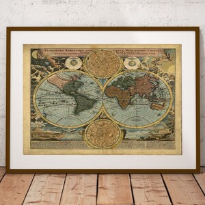 Antique World Map, Old World Map, Digital Map Print, Vintage Map, Vintage Map Print, Ancient Maps, Old Maps, Old Map Print, Antique Map 1716