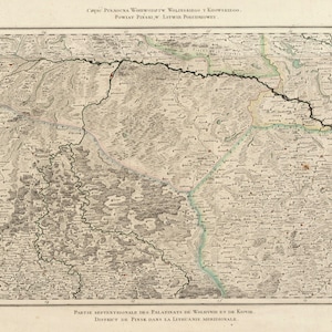 Northern Part of the Voivodships of Volhynia and of Kyiv, Poland Map, Poland Maps, Poland Download, Poland Print, Poland Art, 1772