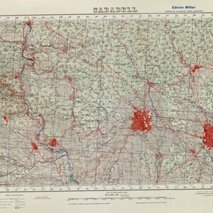 Sabadell Map, Map of Sabadell, Sabadell City Plan, Sabadell City Map, Spain Map, Map of Spain, Spain Maps, Old Spain Map, 1952