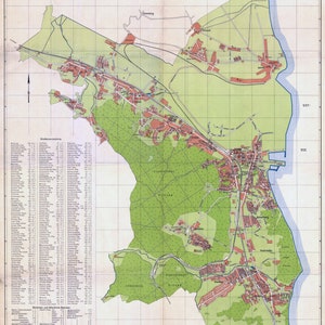 WW II Gdynia Map, Gdynia City Plan, Gotenhafen Map, Map of Gdynia, Old Gdynia Map, Gdynia Poster, Map of Poland, Poland Map, 1943