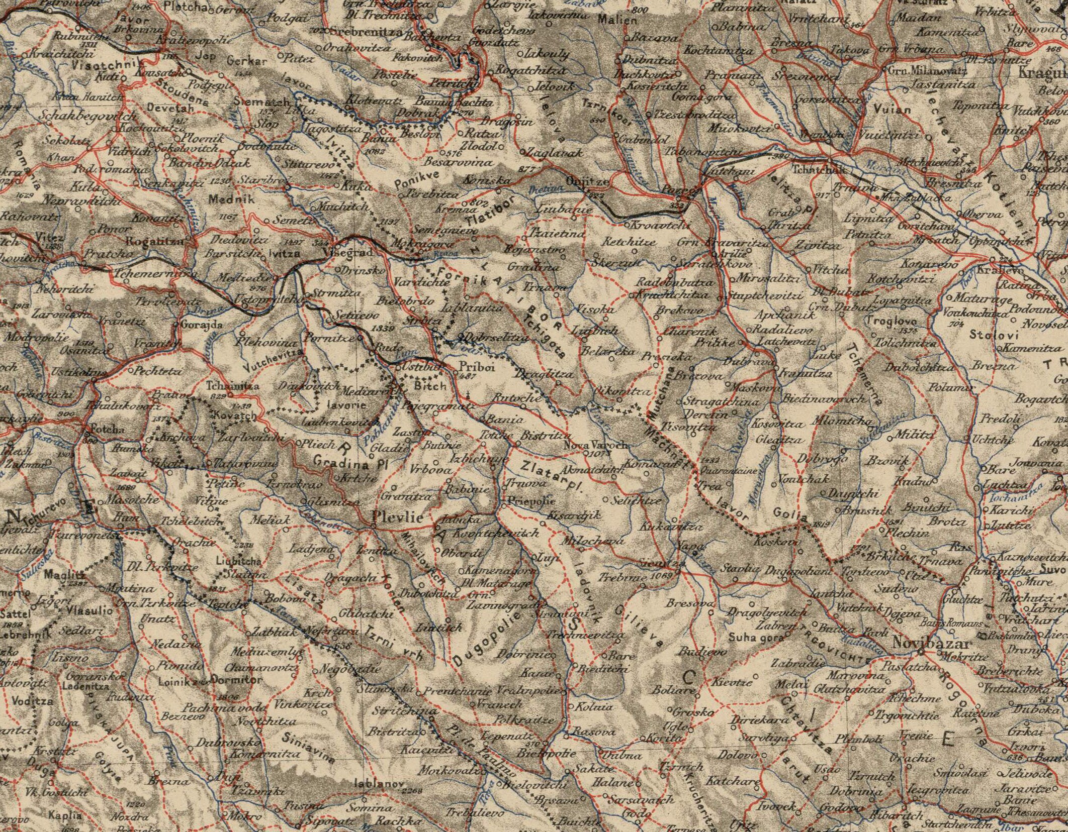 Belgrade Map, Old Belgrade Map, Ancient Belgrade City, Retro Belgrade
