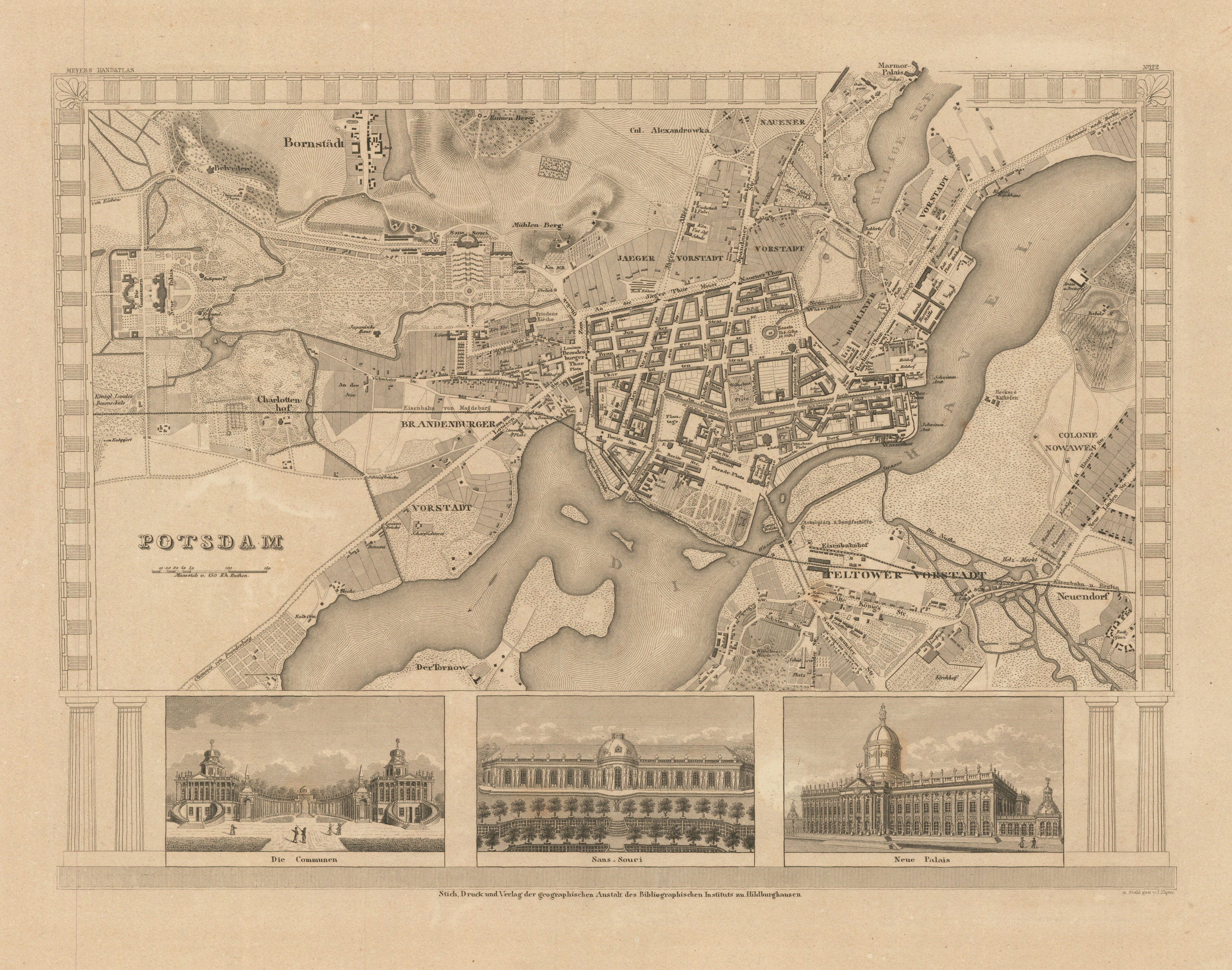 Potsdam Karte Karte von Potsdam Alte Potsdam Karte | Etsy