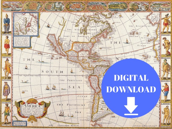 Old Map Of America Digital Map Print Vintage Map Vintage Etsy Old Map Of America Digital Map Print Vintage Map Vintage Etsy