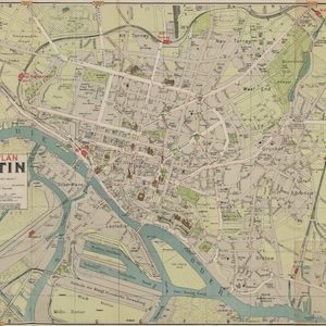 Szczecin Map, Szczecin City Print, Szczecin Art, Europe Map, Map of Poland, Poland Map Art, Vintage City Map, Poland Map, 1910