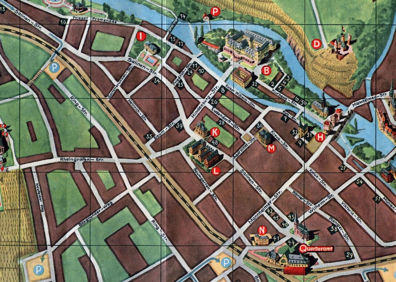 Bad Kreuznach Map, Map of Bad Kreuznach, Germany Map, Map of Germany, Germany Map Print Etsy