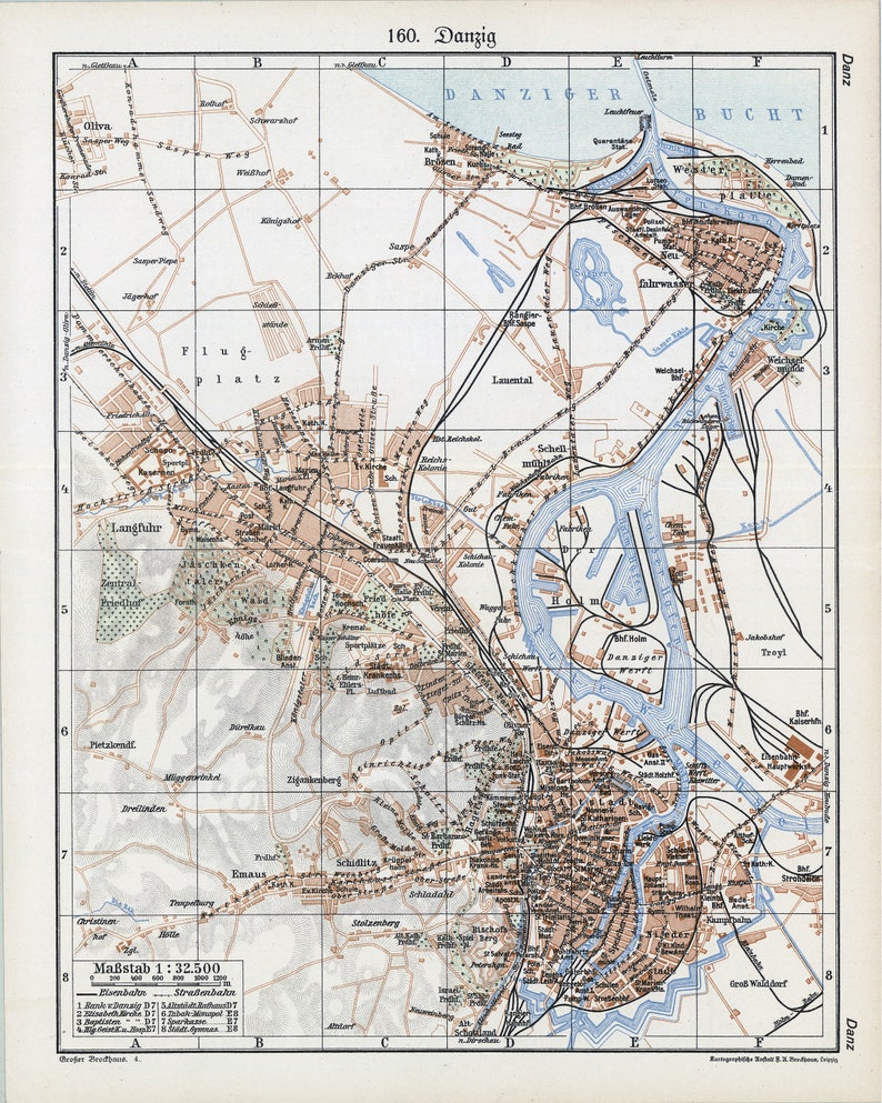 Gdańsk Map, Map of Gdańsk, Map of Old Gdańsk, Danzig Map, Map of Danzig ...