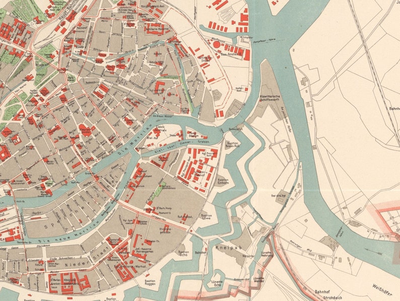 Danzig Map, Gdansk Map, Old Gdańsk Map, Map of Gdansk, Gdansk Plan, Old ...