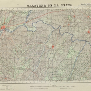Talavera de la Reina City, Talavera de la Reina Plan, Talavera de la Reina Map, Spain Map, Map of Spain, Spain Maps, Spain Plan, 1945
