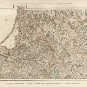 Old Map of Lithuania, Old Map of Poland, Rizzi Zannoni, Carte de la Pologne, Lithuania Map, Lithuania Print, Poland Map, Poland Print, 1772