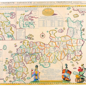 Antique Map of Japan, Japan Map Vintage, Japan Map Japanese, Japan Map, Japan Map Print, Map of Japan, Japan Map Poster, Japan Map Print