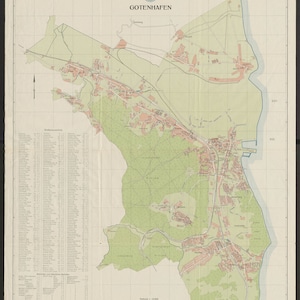 Gdynia Map, Gdynia City Plan, Gotenhafen Map, Map of Gdynia, Old Gdynia Map, Gdynia Poster, Retro Gdynia, Map of Poland, Poland Map, 1943