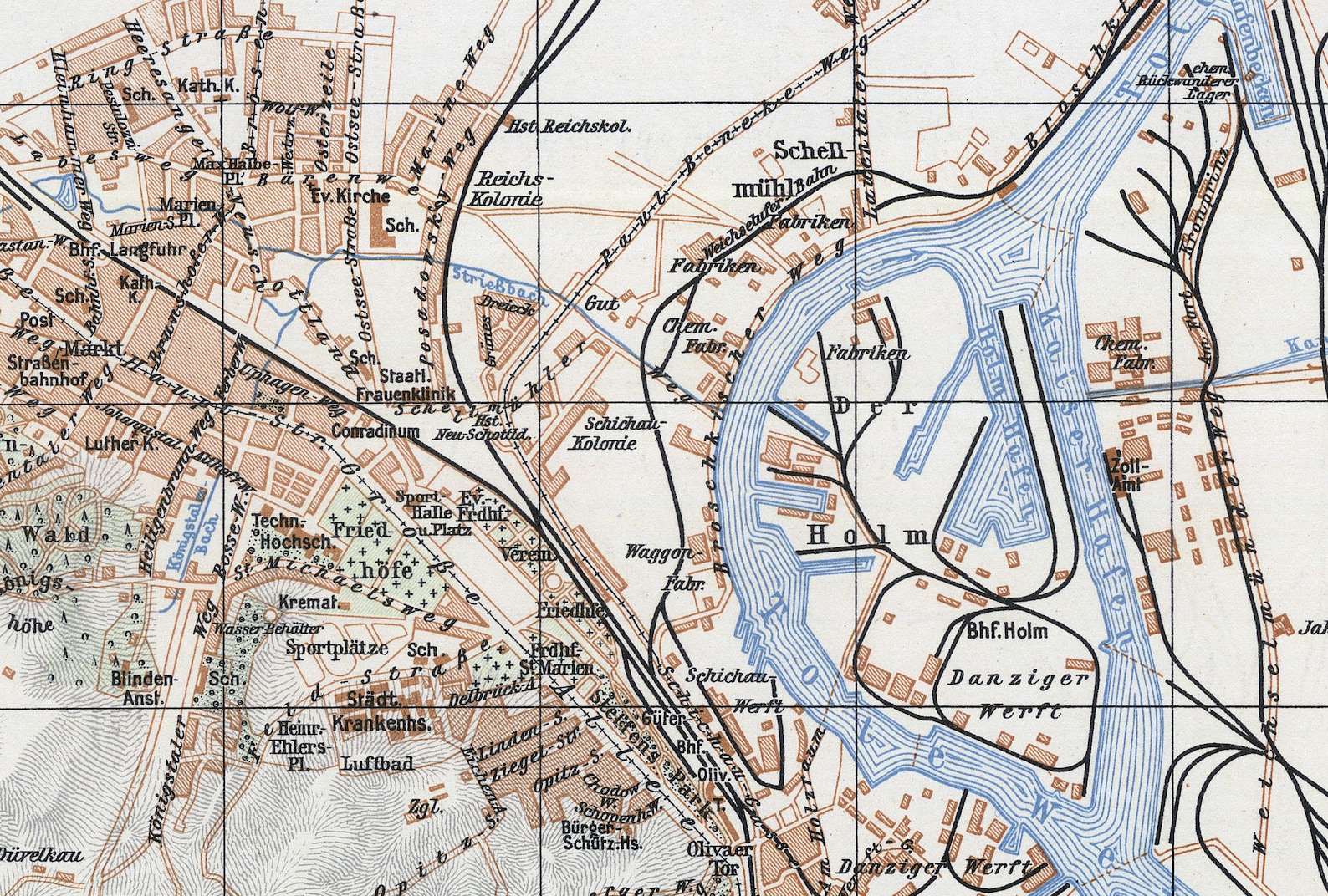 Gdańsk Map Map of Gdańsk Map of Old Gdańsk Danzig Map Map - Etsy Ireland