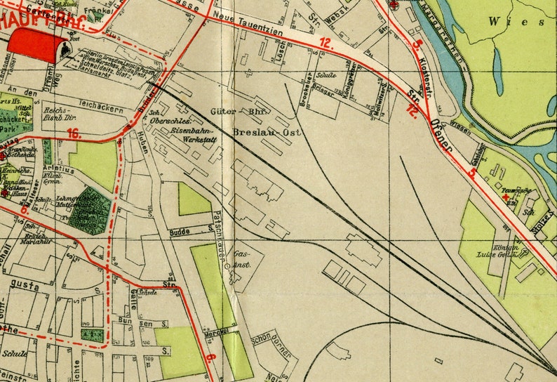 Breslau Map, Old Breslau Map, Retro Breslau Map, Wrocław Map, Old Wrocław Map, Retro Wrocław Map, Wroclaw Map, Wroclaw Print, Wroclaw Plan image 3